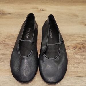 Jeffrey Campbell Black Leather Mary Jane Ballet Flats